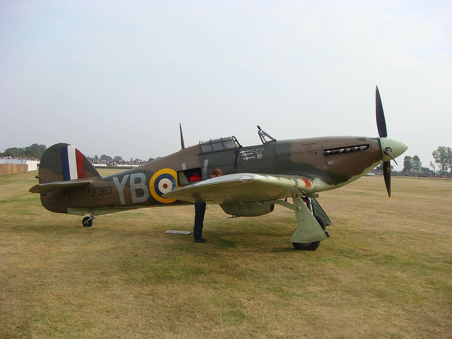 plane, hurricane, fly, aviation, war, air vehicle, airplane HD wallpaper