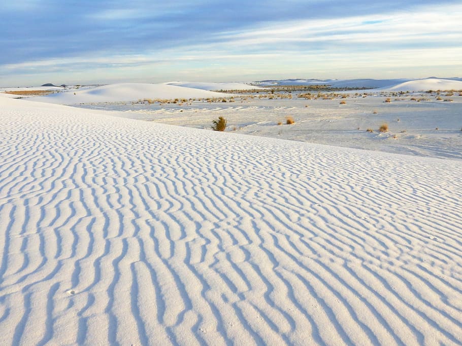 snow field, sand, white, scenic, landscape, sky, clouds, tranquil HD wallpaper