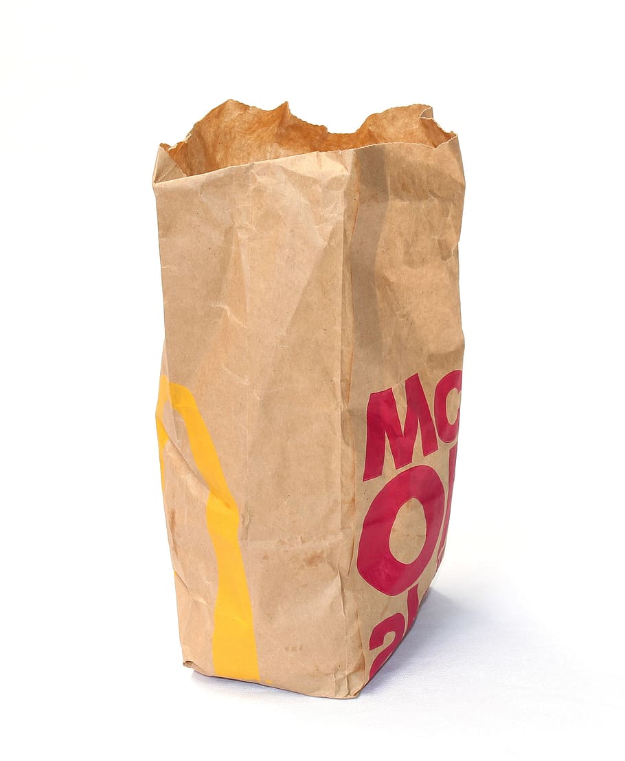 paper bag, the bag, cut out, white background, studio shot HD wallpaper
