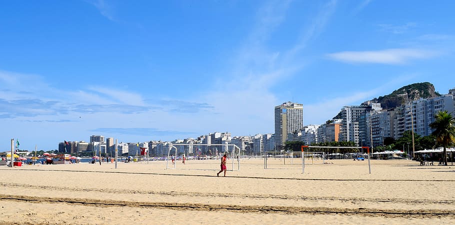 copacabana, rio de janeiro, brazil, beach, sand, landscape, HD wallpaper