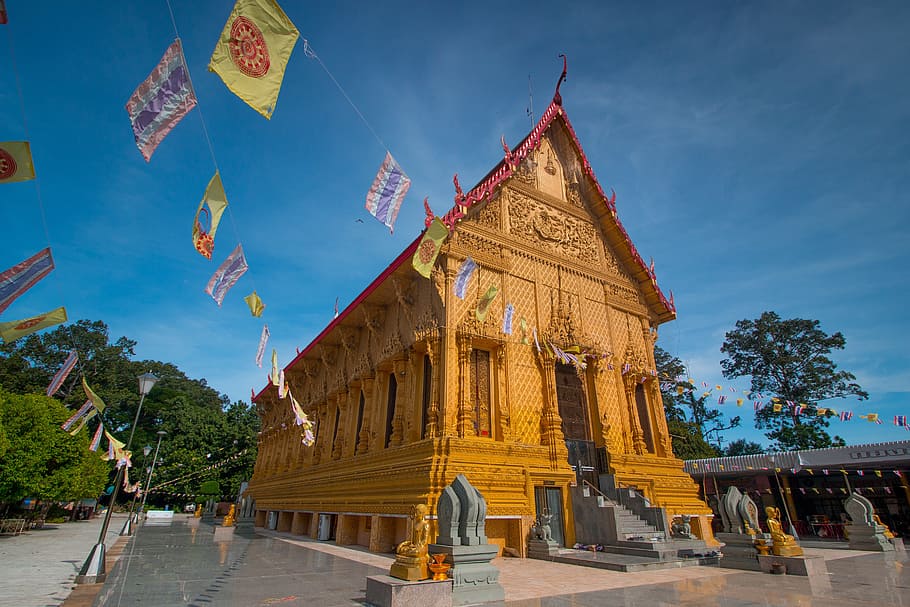 measure, ratchaburi, buddha, religion, place of worship, sky HD wallpaper