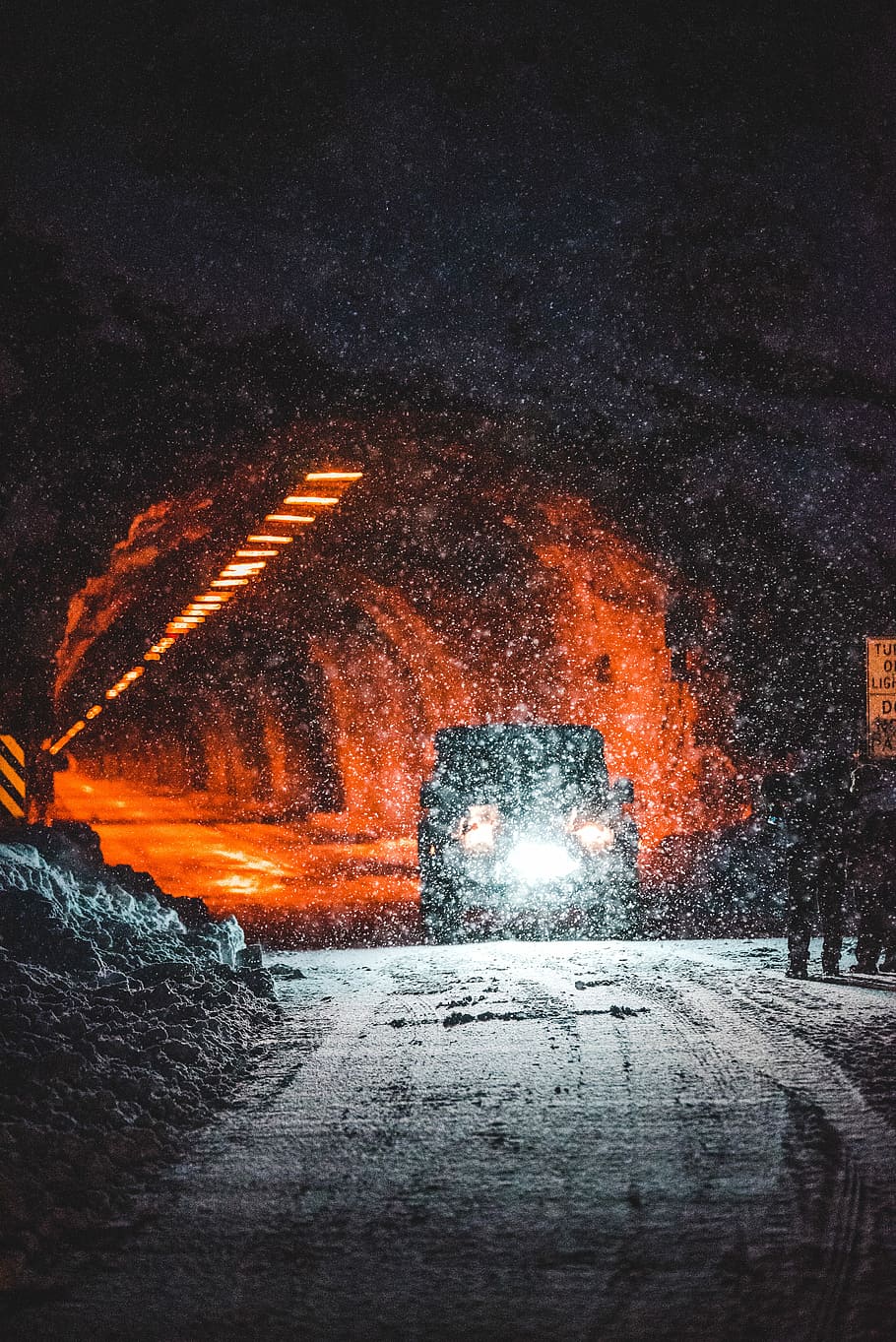 vehicle came out from tunnel during nighttime, untitled, landscape HD wallpaper