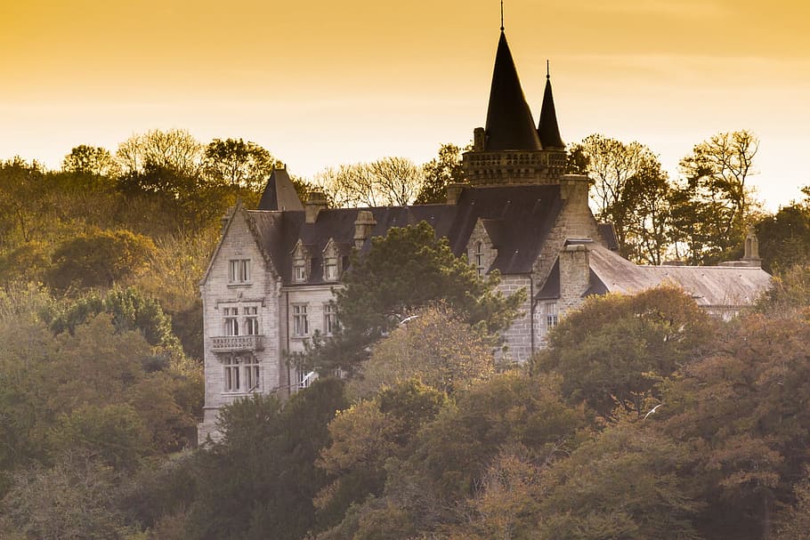 Brittany, Mist, Castle, architecture, history, built structure HD wallpaper
