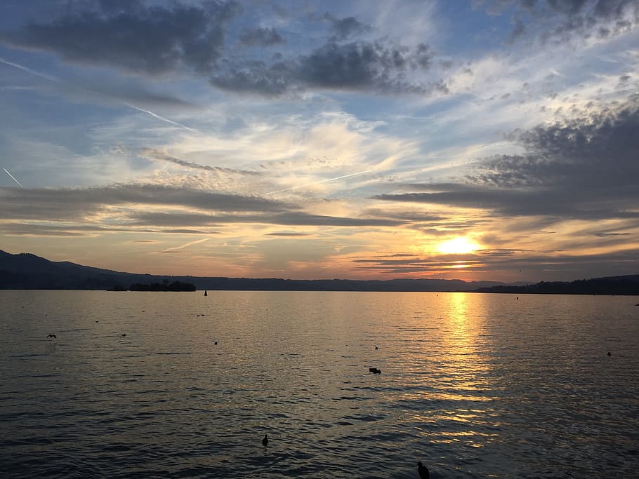 sunset, after, lake, water, scenics - nature, beauty in nature HD wallpaper