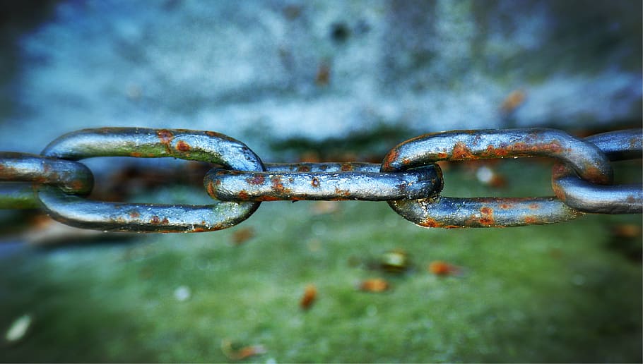 chain, stainless, metal, iron, links of the chain, weathered, HD wallpaper