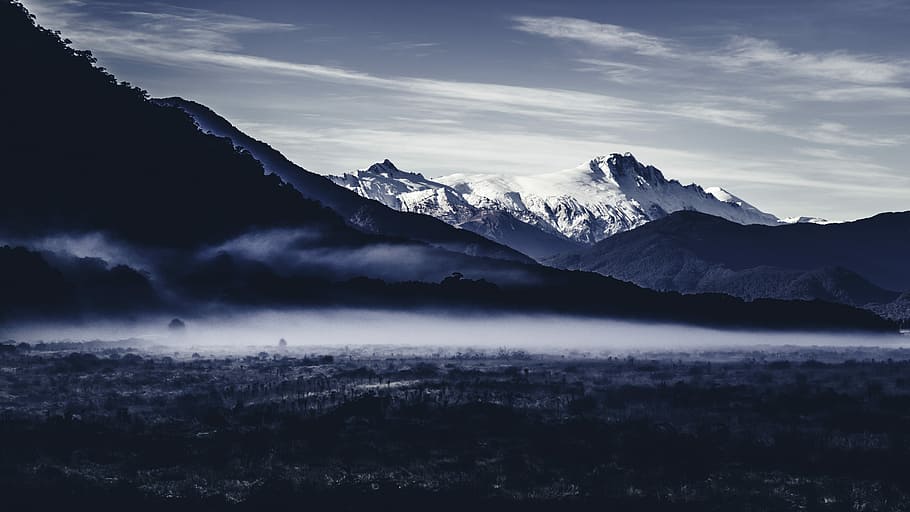 mountains covered with snow, landscape photo of mountain, mountain range HD wallpaper