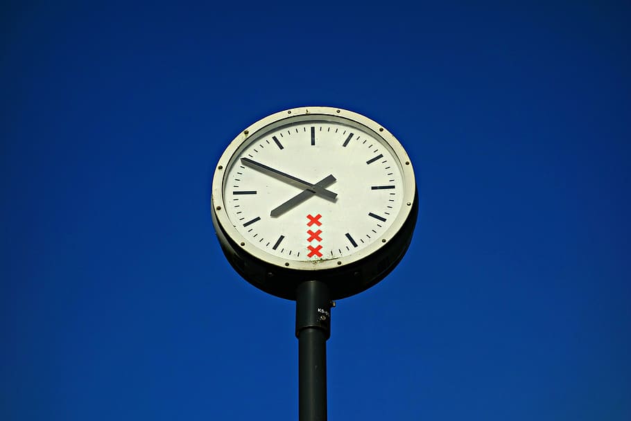 clock, hour, time, hand, hour hand, minute hand, round clock HD wallpaper