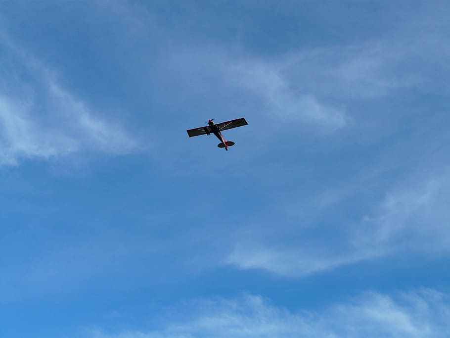 aircraft, fly, sky, propeller plane, air vehicle, low angle view HD wallpaper