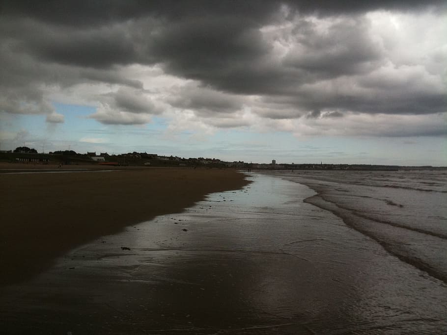 Beach, Coast, Shore, cloud - sky, water, tranquil scene, tranquility HD wallpaper