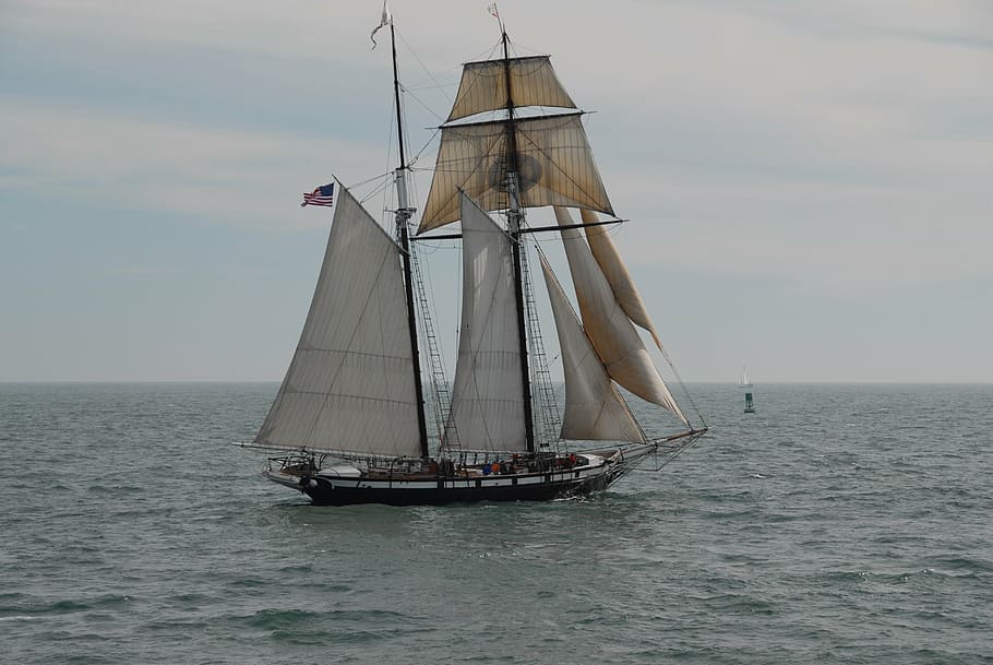 ship, masts, sails, sea, nautical, rigging, maritime, adventure HD wallpaper
