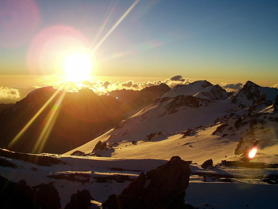 snow covered mountain during daytime, aconcagua, expedition, andes, HD wallpaper