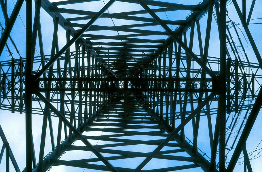 Electric, Structure, strommast, silhouette, day, architecture HD wallpaper