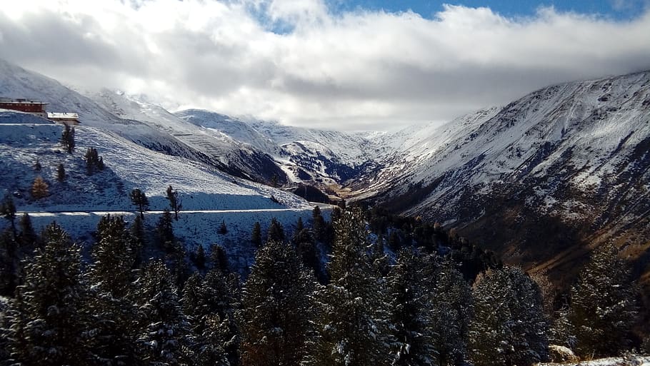 mountain, snow, panoramic, nature, cold temperature, winter HD wallpaper