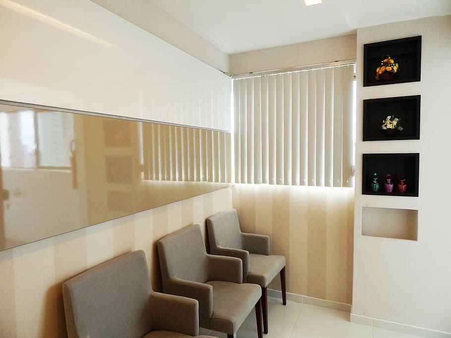 three armchairs indoor near window, office, reception, architecture HD wallpaper