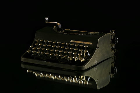 photo of black typewriter, machine, to write, keys, communication HD wallpaper