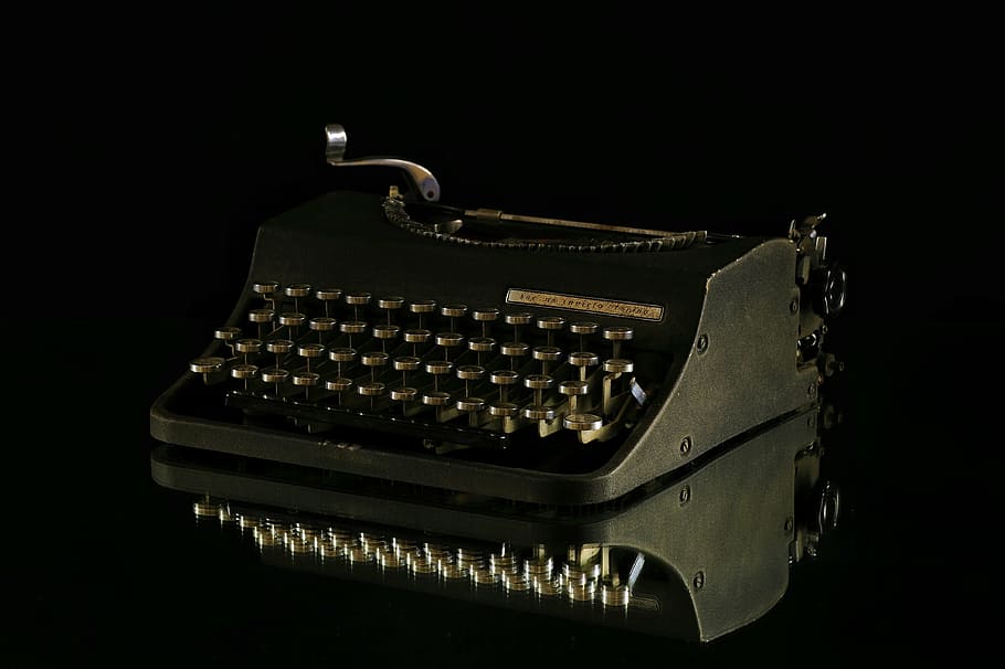 photo of black typewriter, machine, to write, keys, communication HD wallpaper