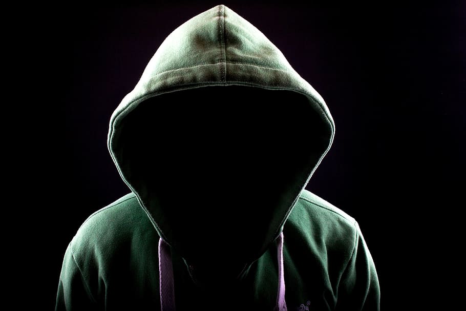 person wearing green hooded jacket, man, dark, gloomy, mood, mystical, HD wallpaper