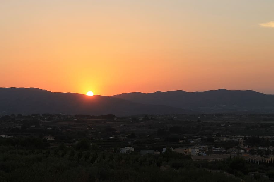 landscape, sunset, sky, mountain, scenics - nature, environment HD wallpaper