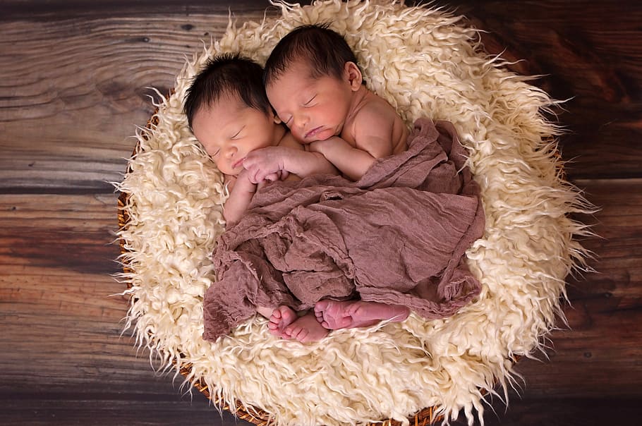 Two Babies Sleeping, cute, photo, infants, people, public domain