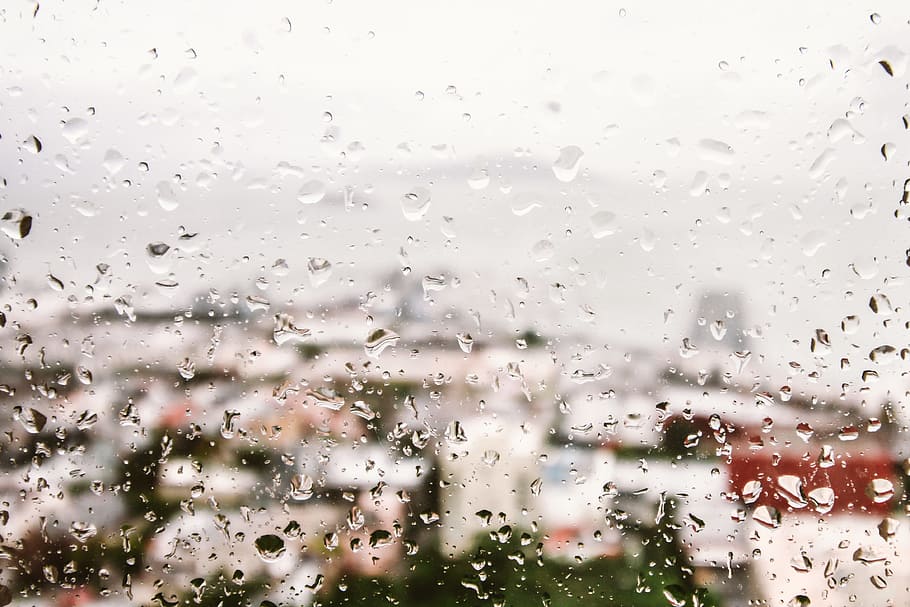 Rain Drops on Window, blur, clear, close-up, dewdrops, droplets HD wallpaper