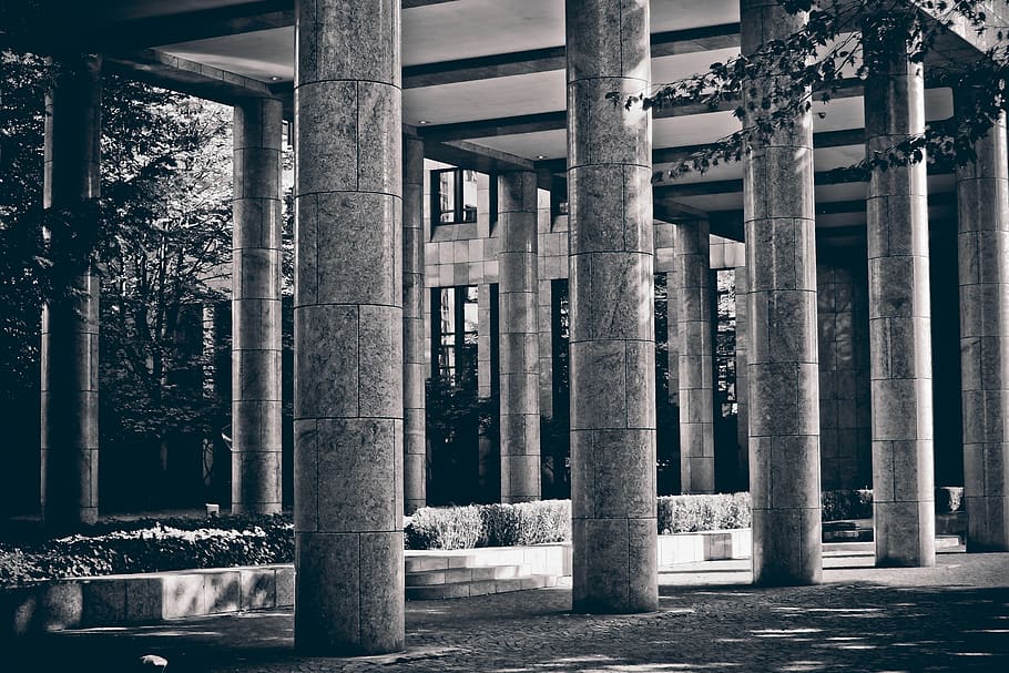 columnar, stone, architecture, building, stone column, arcade HD wallpaper