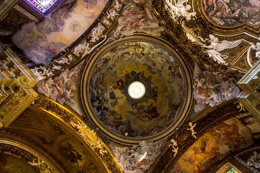 Rome, Santa, Maria, Della, Vittoria, church, dome, cieleing, HD wallpaper