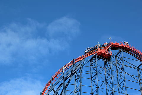 blackpool, roller coaster, sky, blue, adrenaline, theme park HD wallpaper