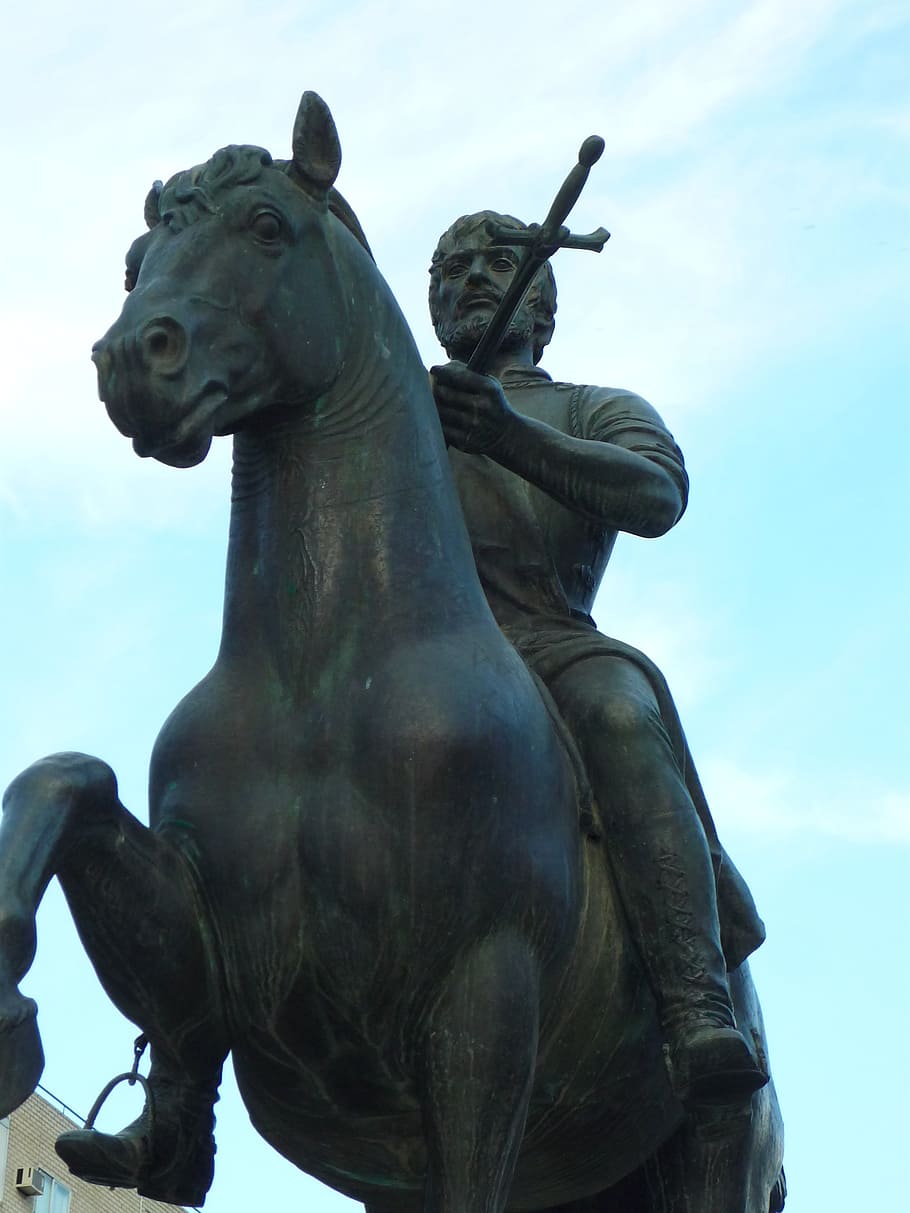 statue, equestrian, conqueror, explorer, sculpture, bronze HD wallpaper