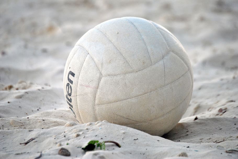beach, ball, sand, fun, play, vacation, land, sport, close-up HD wallpaper