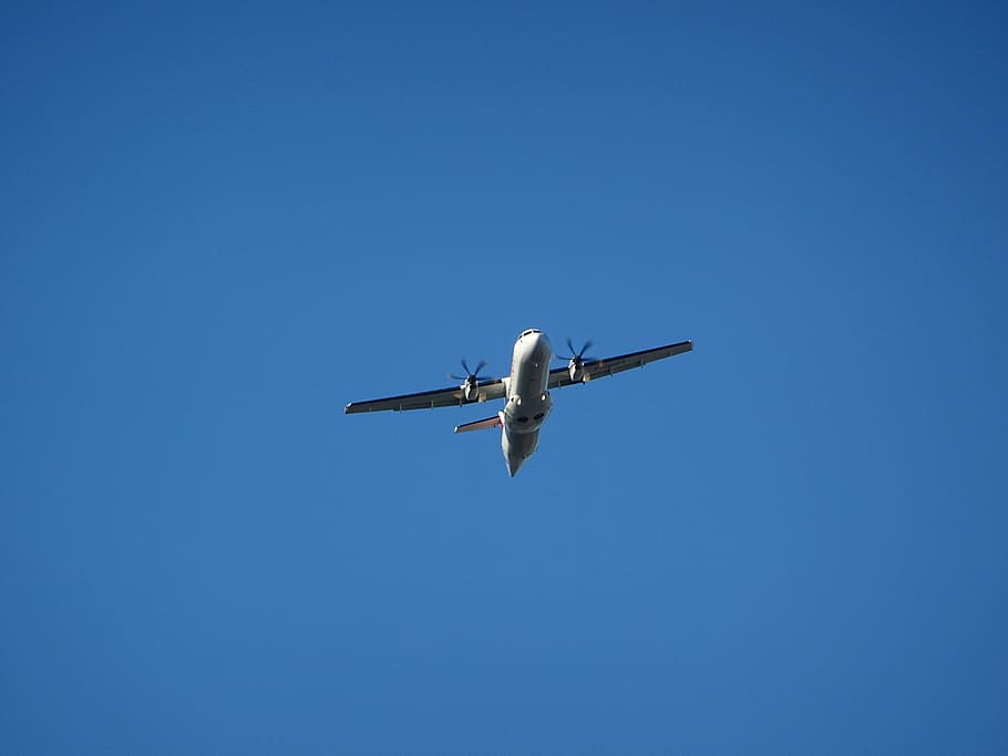 aircraft, start, propeller, propeller plane, small, sky, blue HD wallpaper