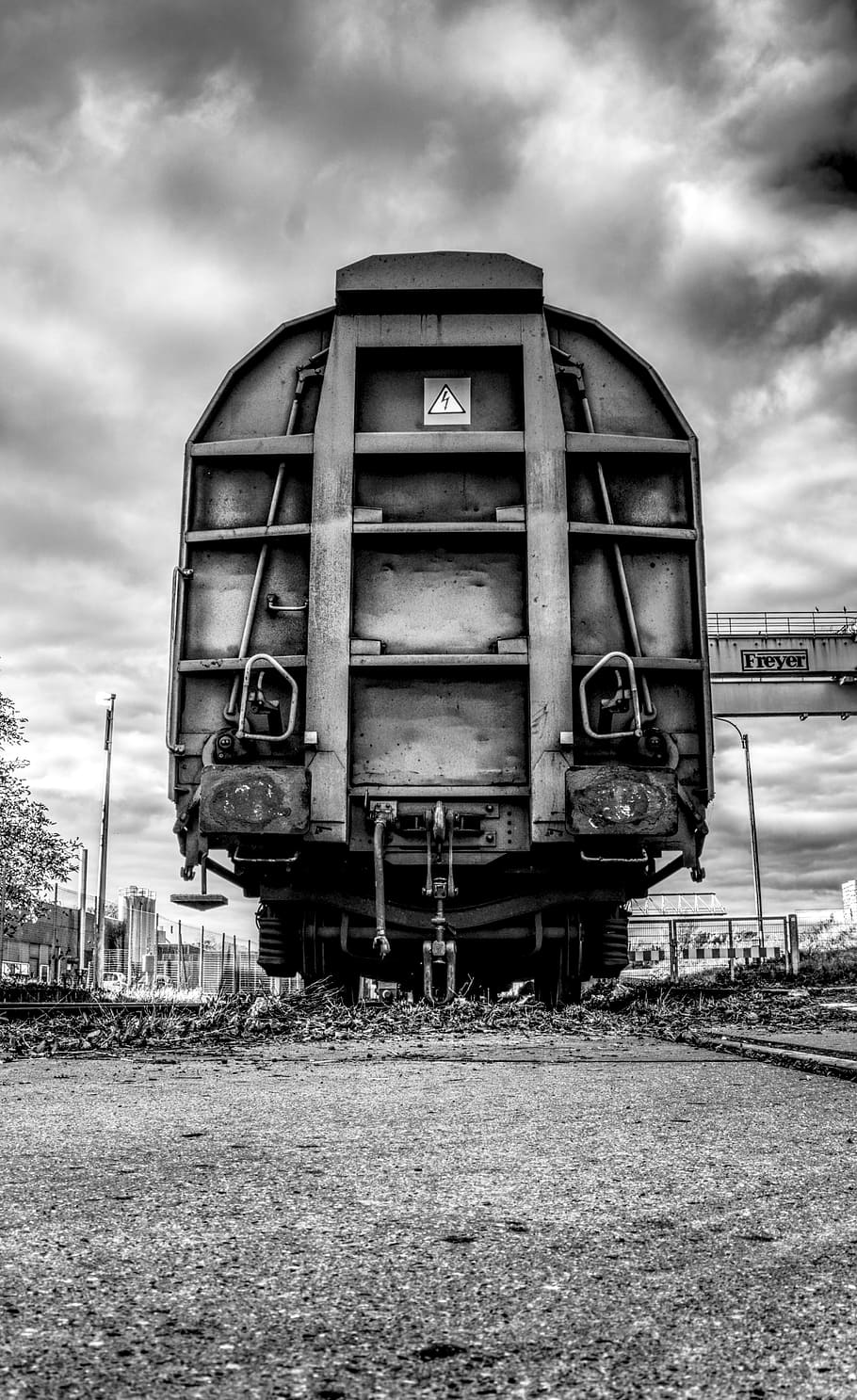 train, railway, wagon, black and white, hdr, old, turned off, HD wallpaper
