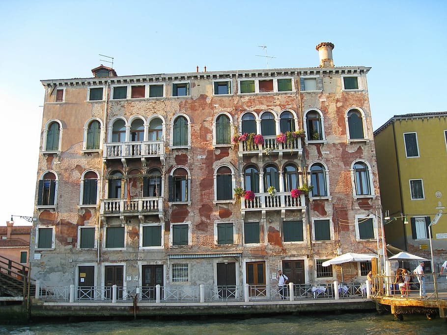venice, italy, sky, clouds, urban, flowers, building, architecture HD wallpaper