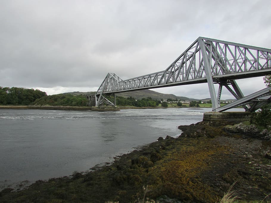 connel, bridge, scotland, iron bridge, steel bridge, river bridge, HD wallpaper