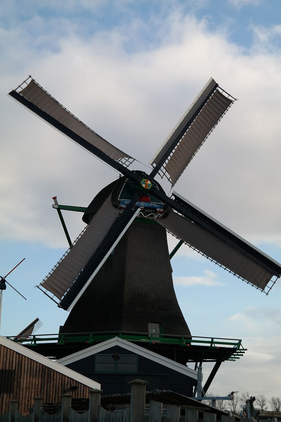 windmill, sky, sail, wing, wind energy, craft, clouds, windräder HD wallpaper