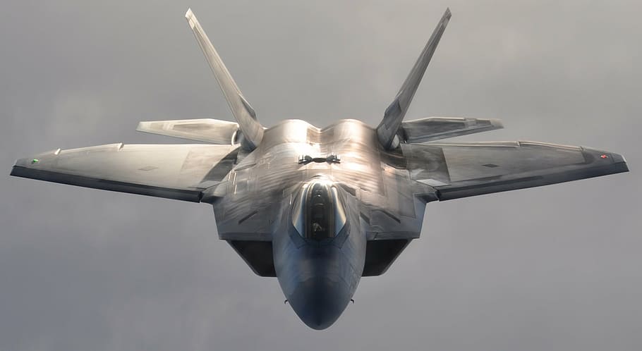 grey and black fighting jet plane, military jet, flight, flying