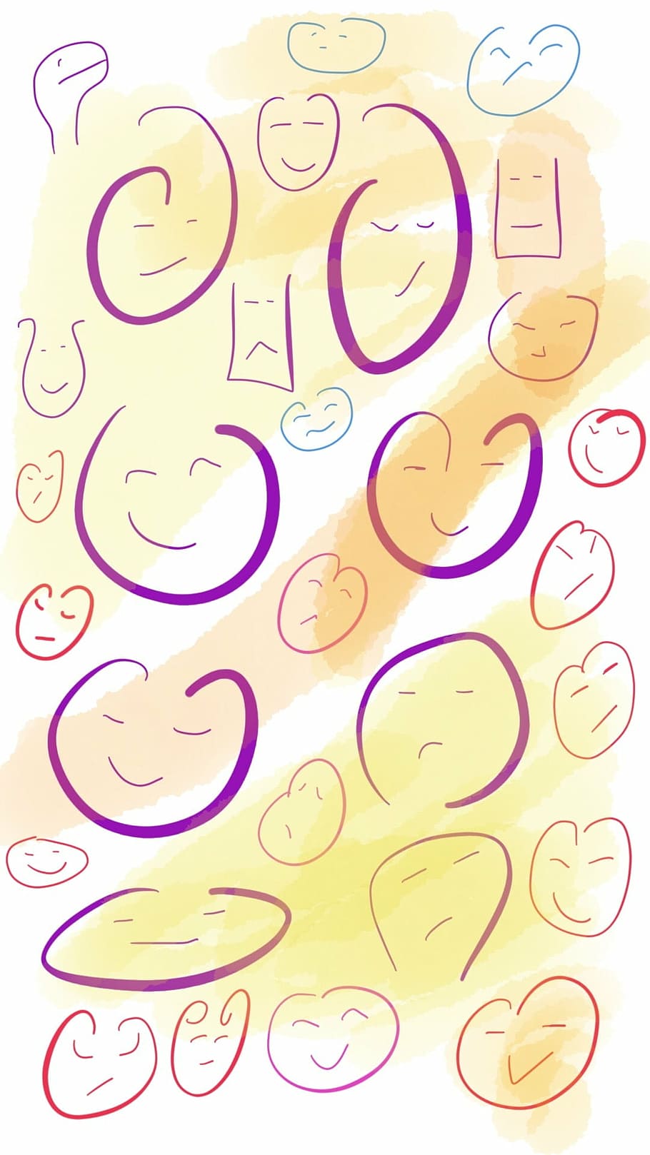 emoji illustration, faces, emotions, abstract, gesture, yellow
