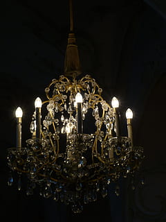 Candlestick, Chandelier, Light, Lamp, lighting, bulbs, crystal glass HD wallpaper