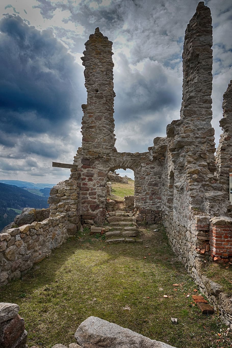 ruin, waxenberg, hdr, substantiate, stones, building, stone wall HD wallpaper