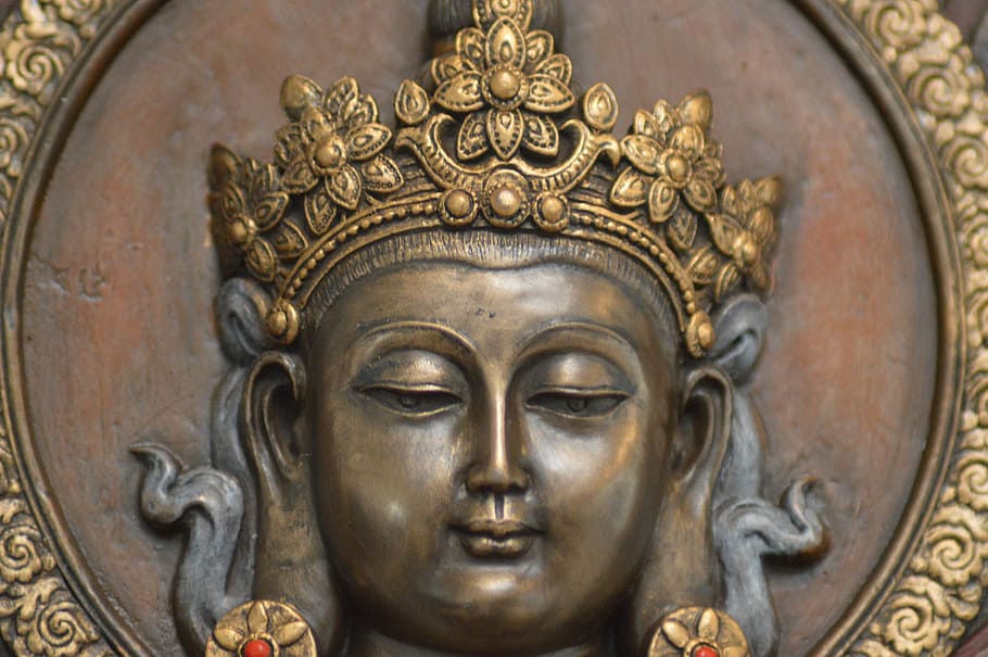 Gautama Buddha high relief sculpture, brass, image, art and craft HD wallpaper