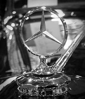 oldtimer, emblem, mercedes, logo, silver, cool figure, vehicle HD wallpaper