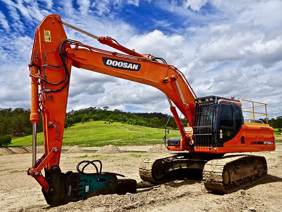Machinery, Digger, Excavator, construction, equipment, earthmover, HD wallpaper