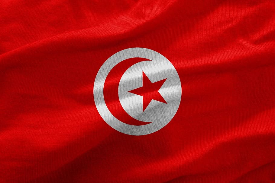 red and white flag, Country, Tunisia, no people, patriotism, close-up