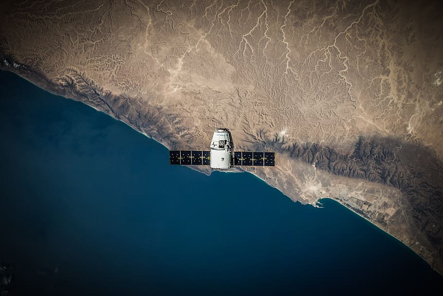 Satellite Earth Orbiting, space, sea, water, nature, no people HD wallpaper