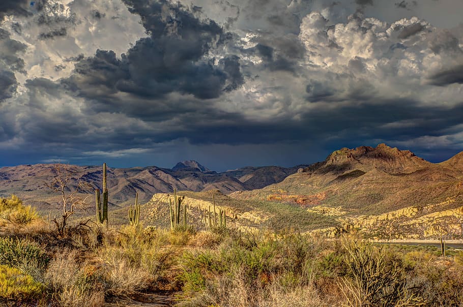 landscape photography of mountains, landscape photography of mountains under cloudy sky HD wallpaper