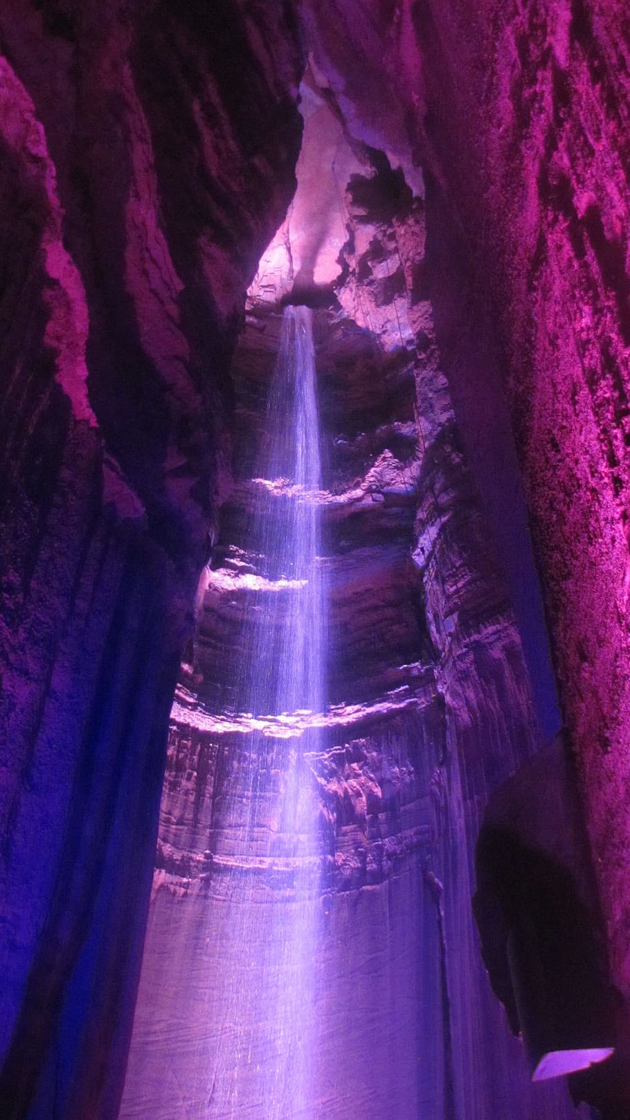 purple caved at daytime, ruby falls, tennessee, tourist attraction