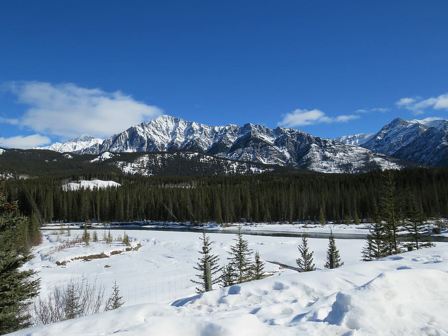 Spring, Mountains, Snow, Nature, landscape, spring landscape HD wallpaper