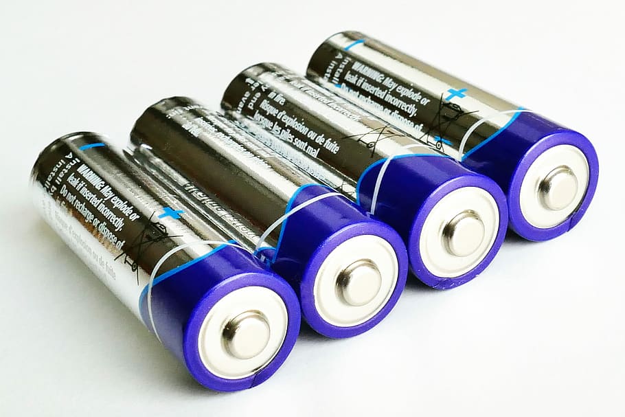 four batteries, Aa, Batteries, Power, Electricity, energy, technology