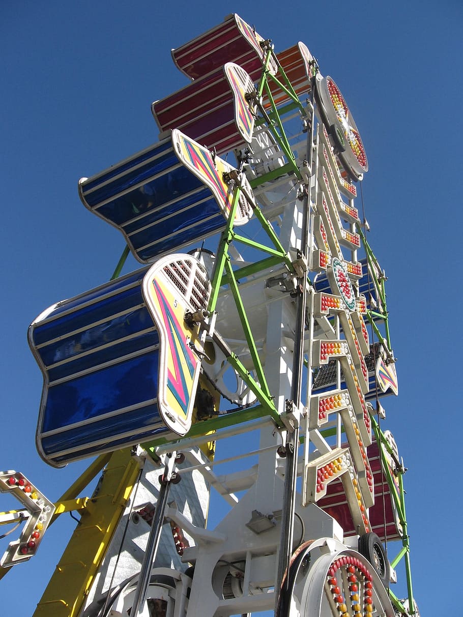 zipper, fair, ride, low angle view, amusement park ride, sky HD wallpaper