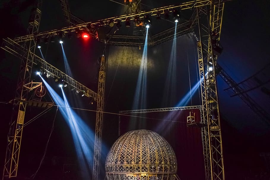 stage, lighting, spotlight, show, illumination, equipment, ray HD wallpaper