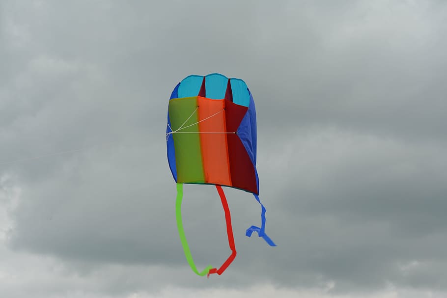 kite, air, snakes, sky, rainbow, cloud - sky, mid-air, multi colored HD wallpaper